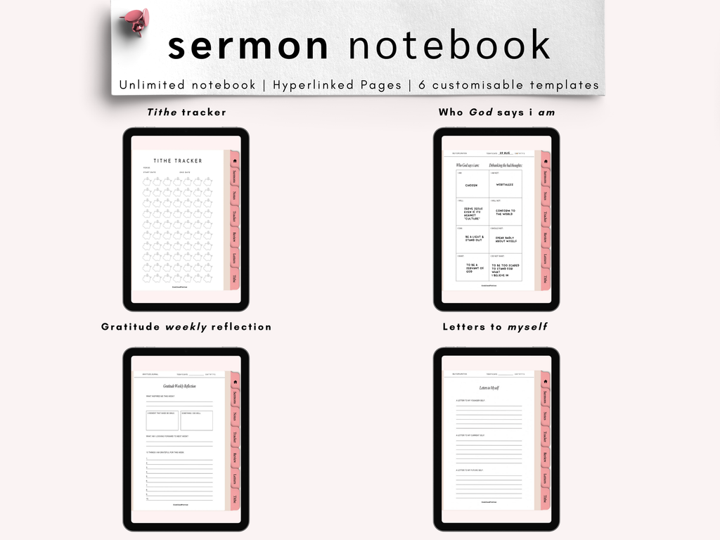 Sermon Notebook Journal Digital Planner