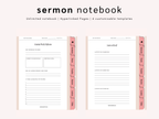 Sermon Notebook Journal Digital Planner