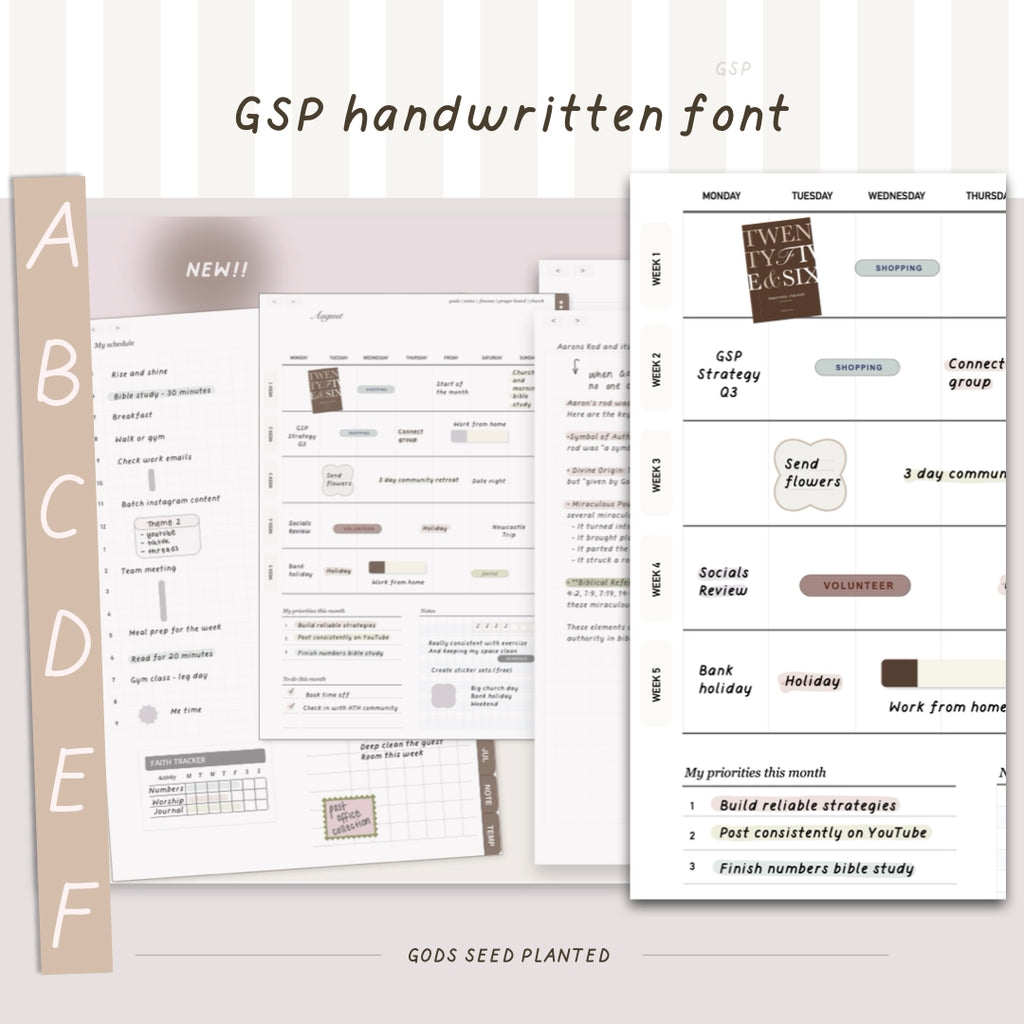 GSP minimal handwritten font for GoodNotes