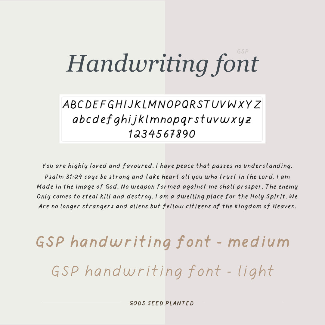 GSP minimal handwritten font for GoodNotes