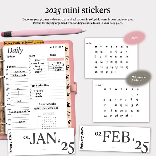 2025 Calendar Stickers mini