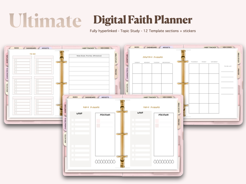 Digital Goodnotes iPad Faith Planner