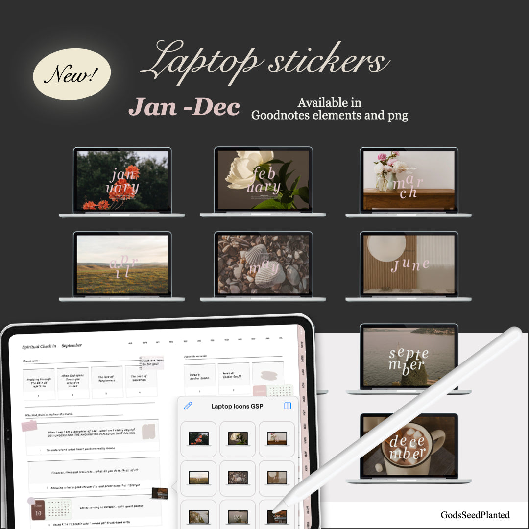 2025 Monthly Calendar Wallpapers – Digital Sticker Set