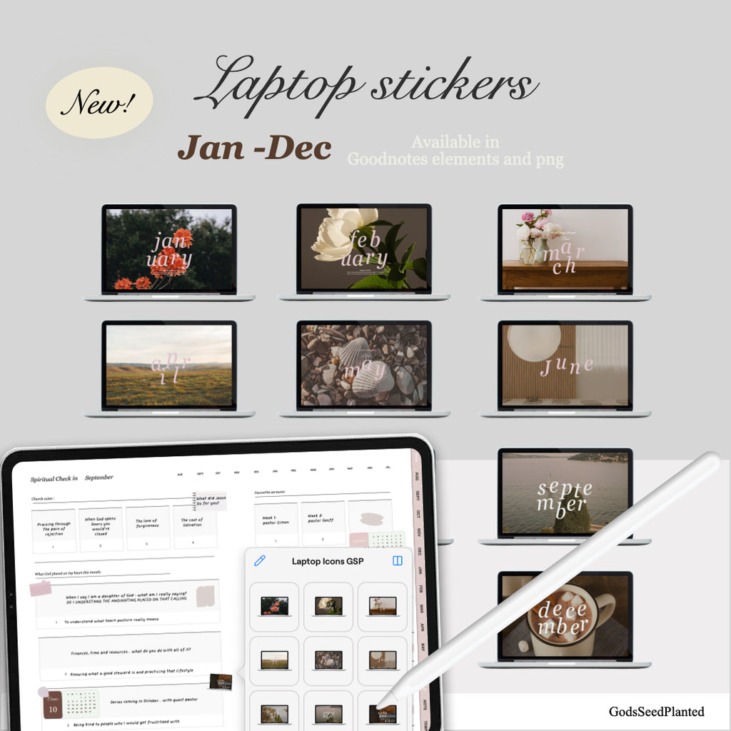 2025 Monthly Calendar Wallpapers – Digital Sticker Set