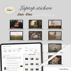 2025 Monthly Calendar Wallpapers – Digital Sticker Set