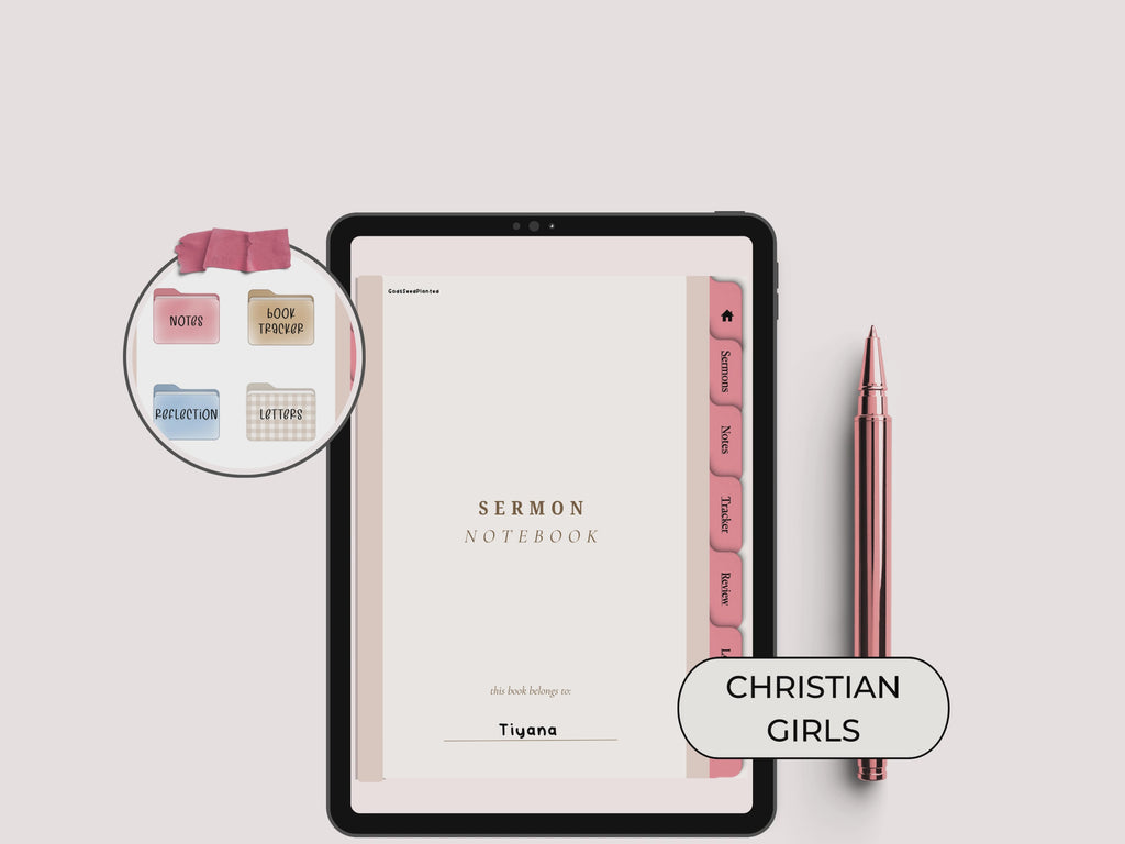 Sermon Notebook Journal Digital Planner